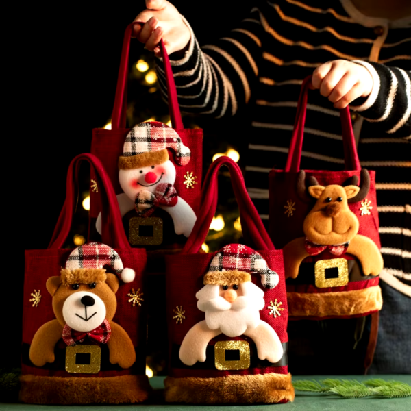 New Year Children's Gift Linen Christmas Handbag - Image 5