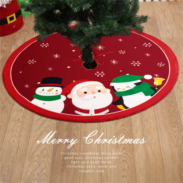 2024 New Christmas Creative Printed Tree Skirt  Exquisite Tree Bottom - Image 2