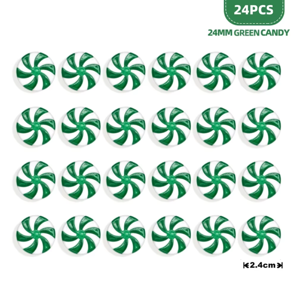 24PCS Mini Candy Canes Miniature Christmas Tree Decoration Peppermint Swirls Pendant DIY Scrapbook Craft Gift Home Party Navidad - Image 14