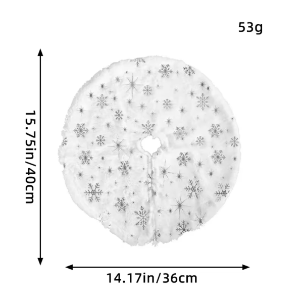 15 Inch 38 Cm Plush White Faux Fur Christmas Tree Skirt - Image 10