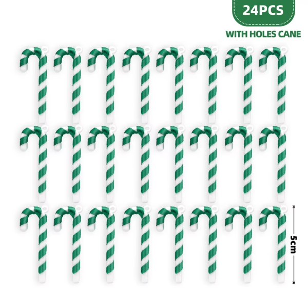 24PCS Mini Candy Canes Miniature Christmas Tree Decoration Peppermint Swirls Pendant DIY Scrapbook Craft Gift Home Party Navidad - Image 13