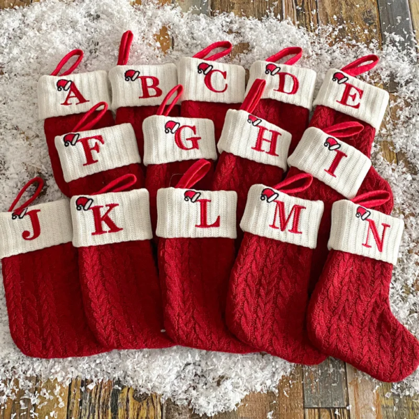 Christmas Alphabet Knitting Socks Christmas Tree Ornaments Christmas Decorations for Home 2024 Noel New Year 2025 Xmas Gift - Image 2