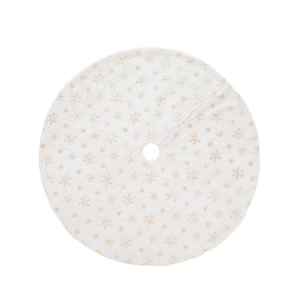 15 Inch 38 Cm Plush White Faux Fur Christmas Tree Skirt - Image 7