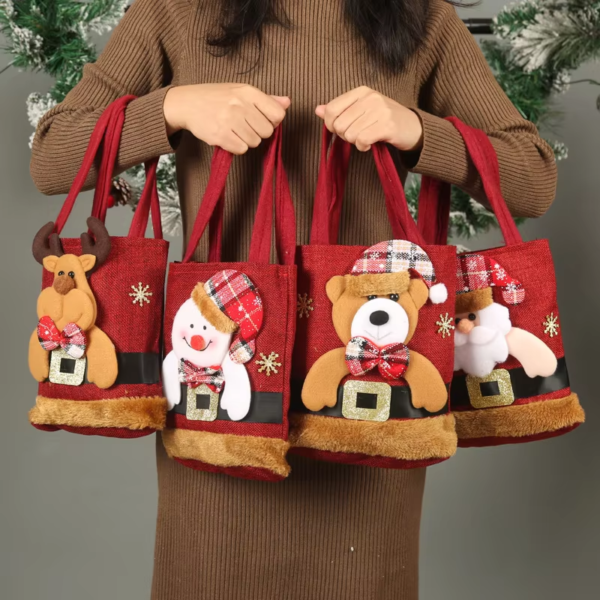 New Year Children's Gift Linen Christmas Handbag - Image 2