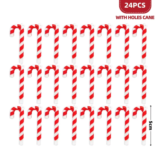24PCS Mini Candy Canes Miniature Christmas Tree Decoration Peppermint Swirls Pendant DIY Scrapbook Craft Gift Home Party Navidad - Image 11