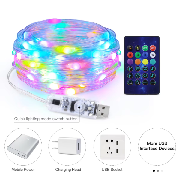 10M/20M USB Christmas Tree LED String Lights with Smart Bluetooth App - Image 2