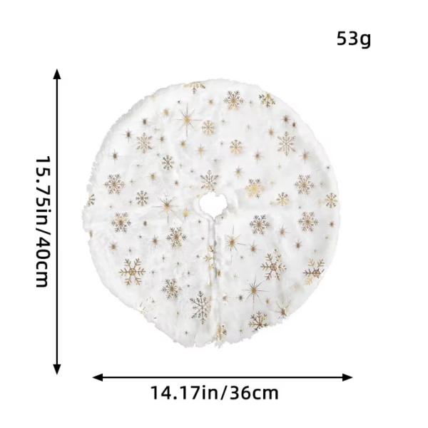 15 Inch 38 Cm Plush White Faux Fur Christmas Tree Skirt - Image 9