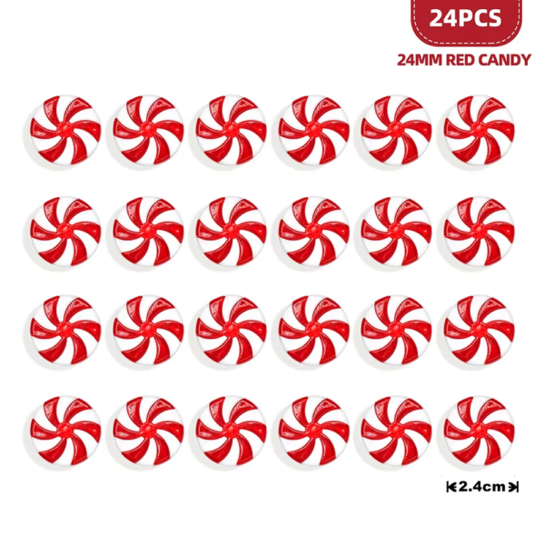 24PCS Mini Candy Canes Miniature Christmas Tree Decoration Peppermint Swirls Pendant DIY Scrapbook Craft Gift Home Party Navidad - Image 12