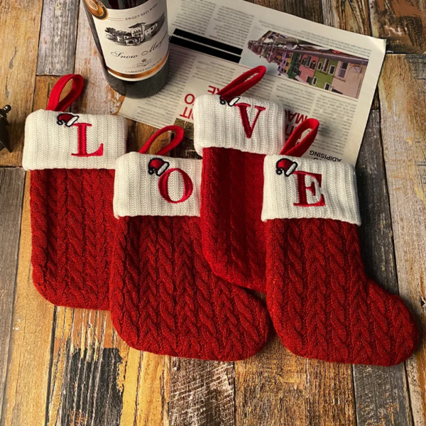 Christmas Alphabet Knitting Socks Christmas Tree Ornaments Christmas Decorations for Home 2024 Noel New Year 2025 Xmas Gift - Image 3
