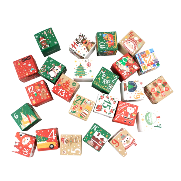 24Pcs/Set Christmas Advent Calendar Box Kraft Paper Candy Box 24 Days Countdown to Xmas Gift Boxes Navidad New Year Decorations - Image 4